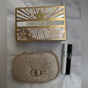 Christian Dior Gold Clutch with Lipsticks